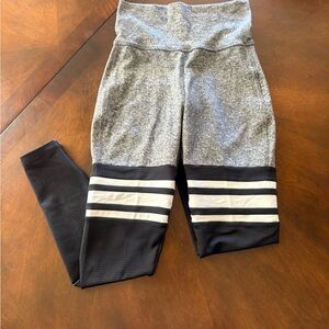 Bombshell Sportswear Gray and Black Striped Leggings